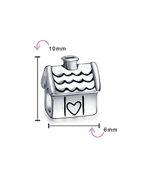 Bling Jewelry Home Sweet House Charm Bead Oxidized .925 Sterling Silver Fits European Bracelet