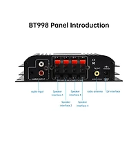 Artudatech 4-Channel Bluetooth Amplifier – 60Wx4 Rms, 12V/110V for Car and Home Audio