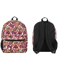 Bioworld Five Nights at Freddy's 16 Inch Checkered with Pizza Nylon School Backpack for Kids, with a front Pocket