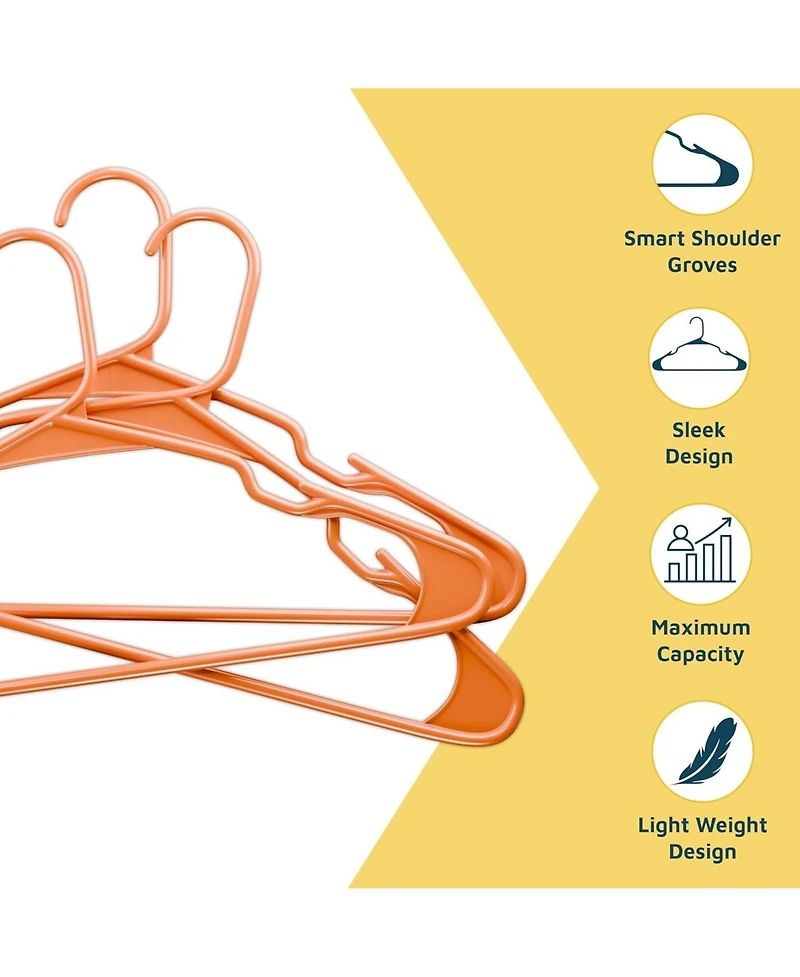 Lifemaster heavy-duty plastic hangers for clothes, dresses and coats non-slip grooves, space-saving design