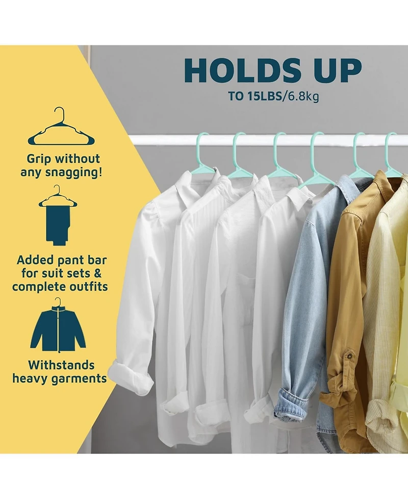 Lifemaster Heavy-duty plastic hangers with non-slip shoulder grooves space-saving design holds up to 5 Pounds