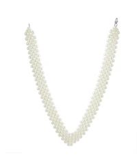 Bling Jewelry Plain Statement Fashion Simulated Pearl Collar Bib V Necklace Prom