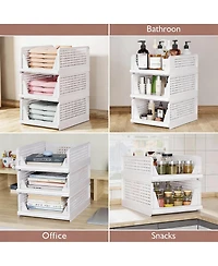 Yigii 5-Pack Stackable Storage Bins for Home Organization