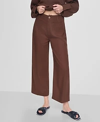 Dkny Jeans Women's High-Rise Cropped Wide-Leg Pants