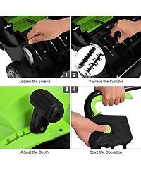 IronMax 12Amp Corded Scarifier 13" Electric Lawn Dethatcher with 40L/11-Gal Collection Bag