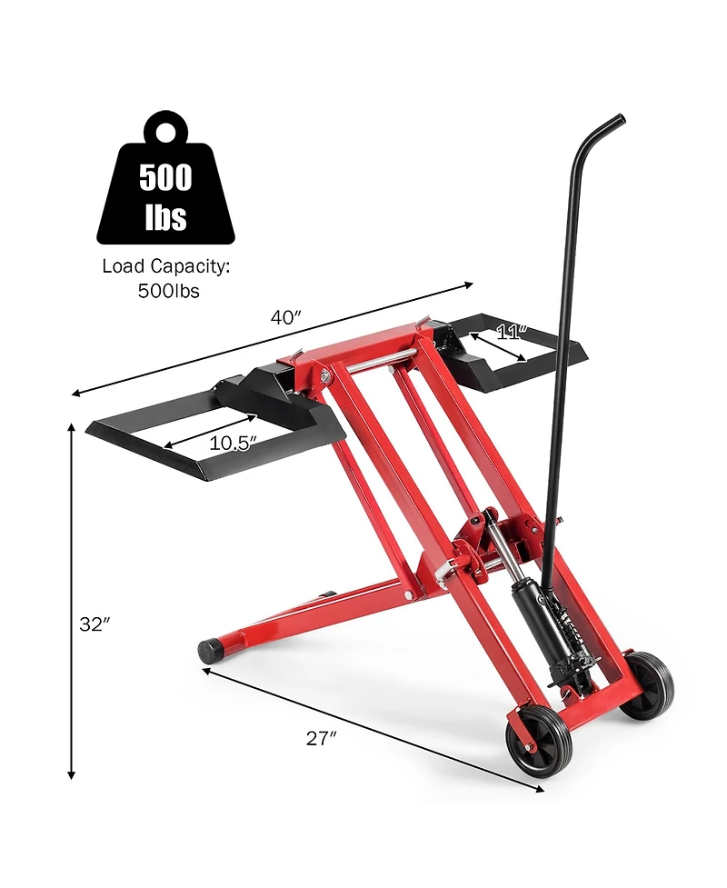Costway Lawn Mower Lift Jack for Tractors and Zero Turn Riding Lawn Mowers 500lb Capacity
