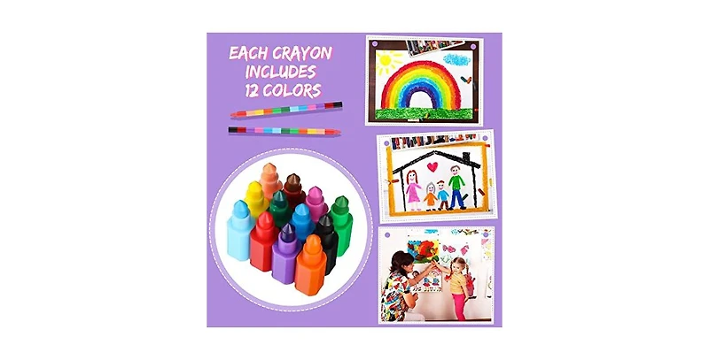 Gnuadz Stackable Crayons Buildable Rainbow Pencils Party Favors