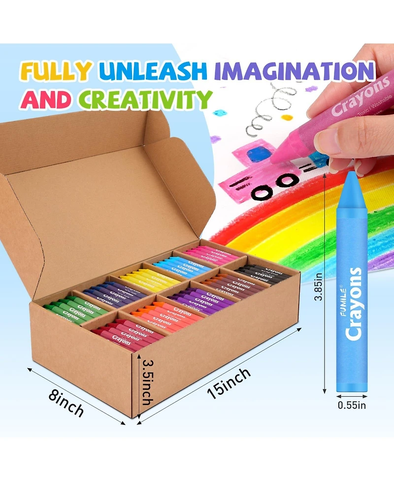 Gnuadz Bulk Crayons Kids Washable Unbreakable School Party Favors 300 Pack