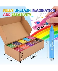 Gnuadz Bulk Crayons Kids Washable Unbreakable School Party Favors 300 Pack