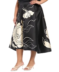 Muse Plus Pleated High-Low Midi Skirt