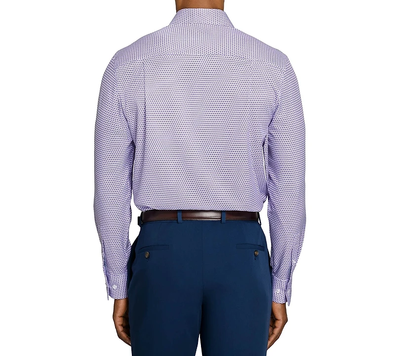 ConStruct Men's Spread Collar Slim-Fit Performance Stretch Comfort Dress Shirt