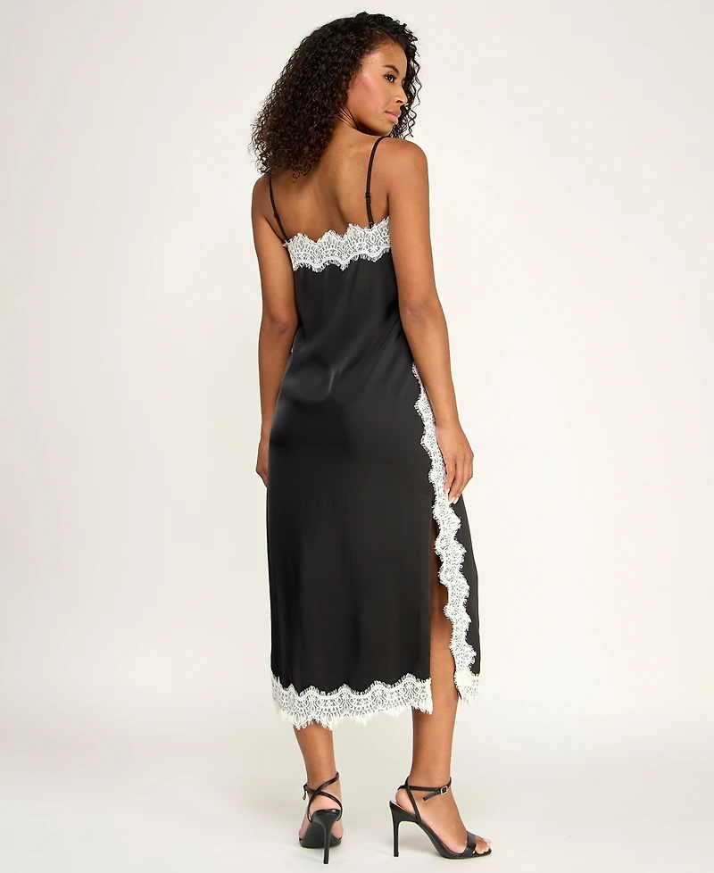 Seni & Cade Juniors' Sleeveless Straight Neck Slip Dress
