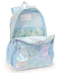 Rainbow Sugar Girls' Butterfly Backpack, 3D Ombre Bow Lunch Bag and Headphone, 3-Piece Set