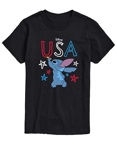 Airwaves Men's Lilo Usa Stitch Drawing Short-Sleeve Graphic T-Shirt