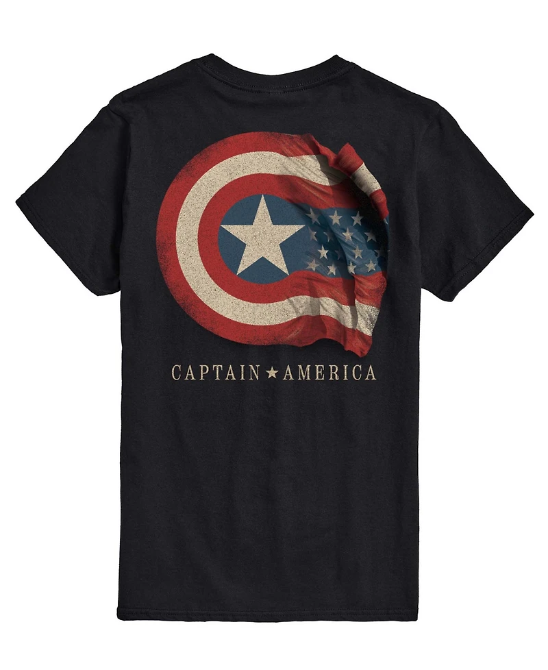 Airwaves Men's Captain America Flag Short-Sleeve Graphic T-Shirts