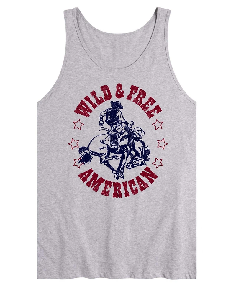 Airwaves Men's Wild And Free American Sleeveless Graphic Tank T-Shirts