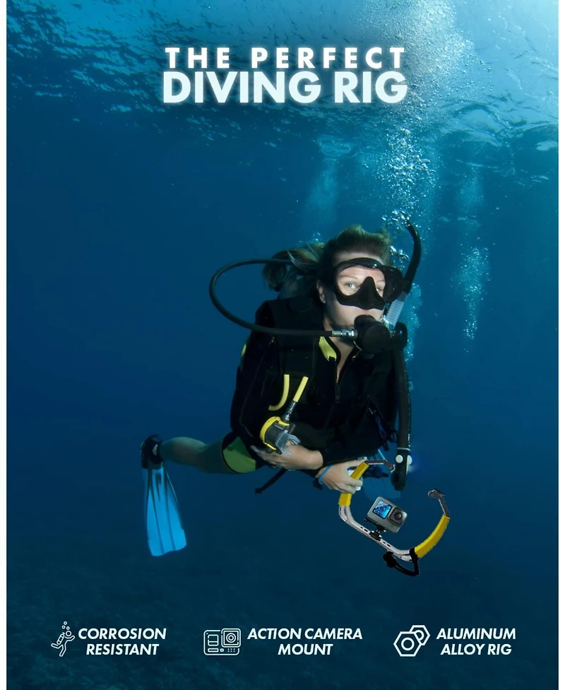 Movo Gb-U80 Underwater Diving Rig for Action Cameras (Xl Version)