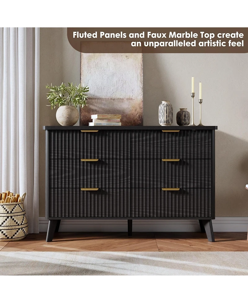 gaomon Fluted Dresser for Bedroom