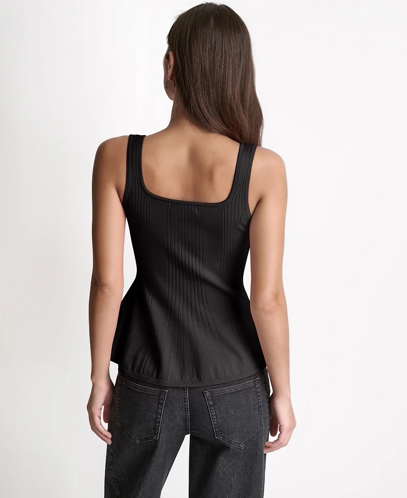 Bcbg Women's Peplum Rib Sleeveless Tank Top