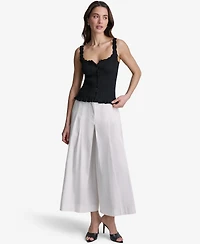 Bcbg Women's Ribbed Button-Front Scoop Neck Tank Top