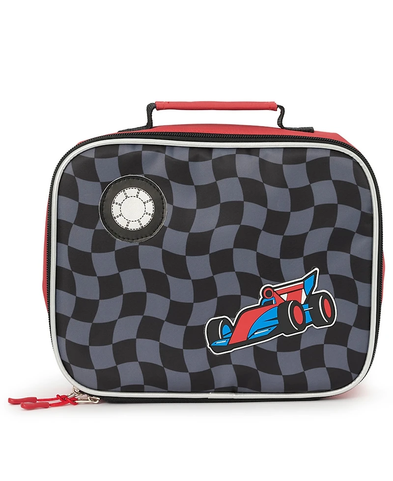 Extreme Nation Boys' Checkered Board Graphic Backpack, Lunch Bag and Headphone, 3-Piece Set