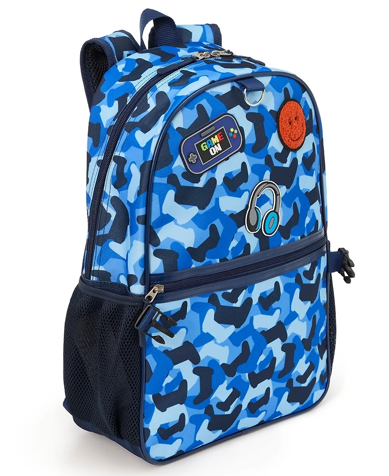Extreme Nation Boys' Camo Gamer Backpack, Headphone and Lunch Box, 3-Piece Set