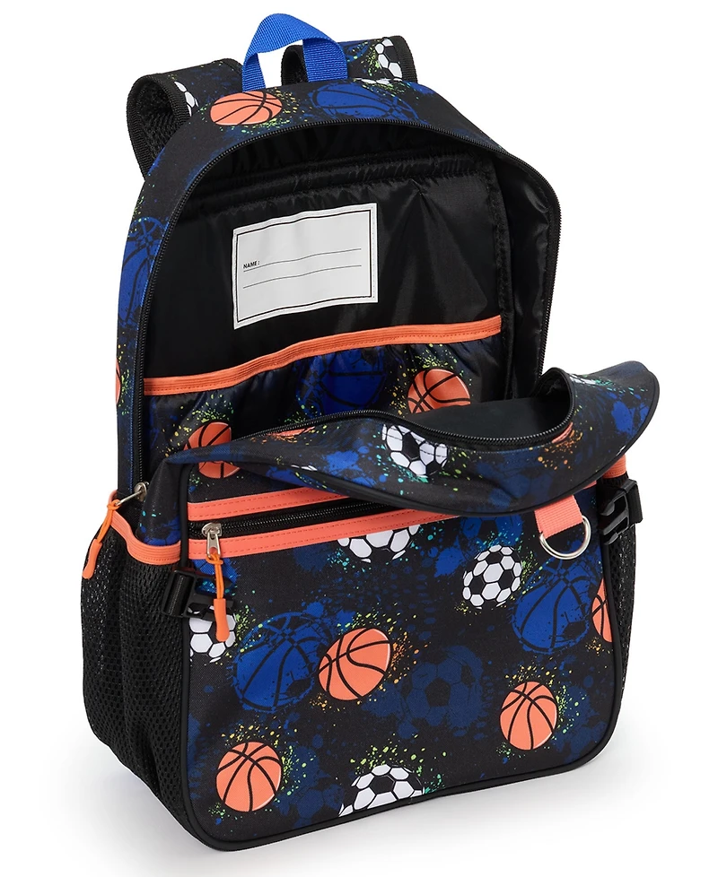 Extreme Nation Boys' Lenticular Sports Backpack, Lunch Box and Headphone, 3-Piece Set