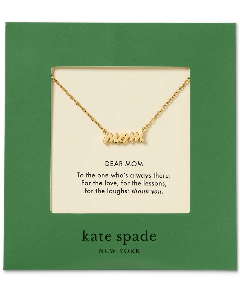 kate spade new york Gold-Tone Gifting Dear Mom Short Pendant Necklace