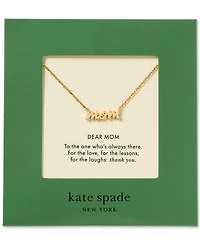 kate spade new york Gold-Tone Gifting Dear Mom Short Pendant Necklace