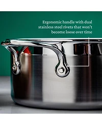 ProBond Clad Stainless Steel 4-Quart Covered Saucepan with Helper Handle