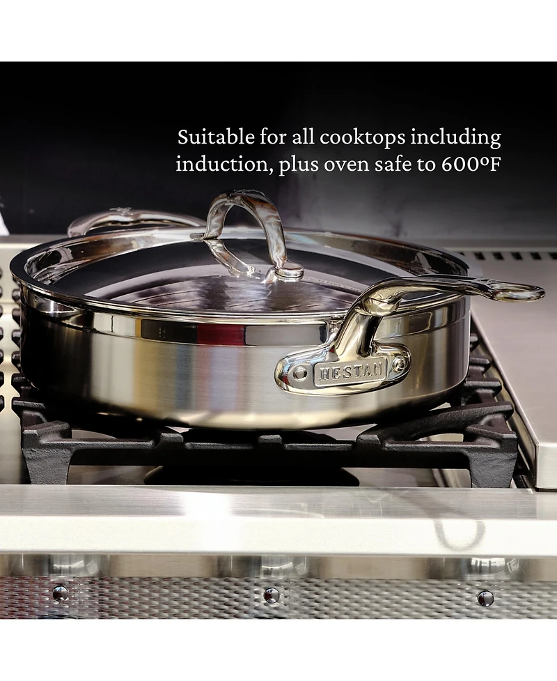 ProBond Clad Stainless Steel 5-Quart Covered Saute with Helper Handle