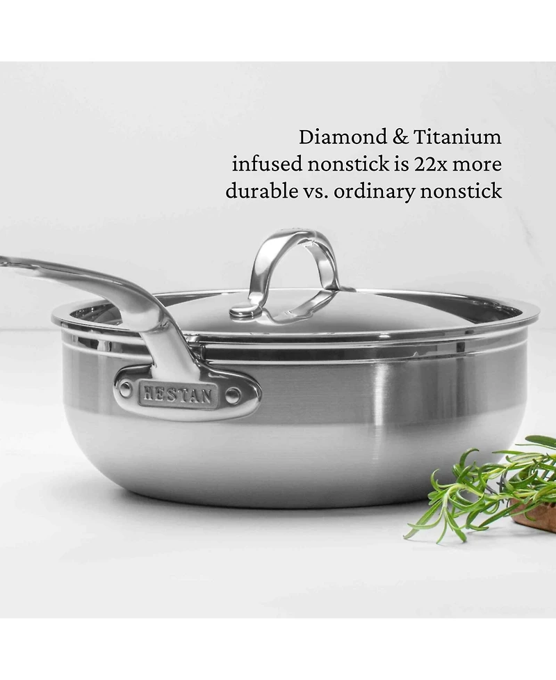 Hestan ProBond Clad Titum Stainless Steel Nonstick 3.5-Quart Covered Essential Pan