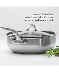 Hestan ProBond Clad Titum Stainless Steel Nonstick 3.5-Quart Covered Essential Pan