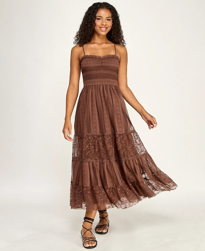 Seni & Cade Juniors' Sweetheart Neck Midi Dress