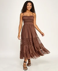 Seni & Cade Juniors' Sweetheart Neck Midi Dress