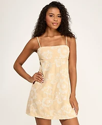 Seni & Cade Juniors' Embroidered Square Neck Short Dress