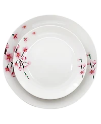 Elama Tamara Cherry Blossom 18-Piece Dinnerware Set, Service For 6