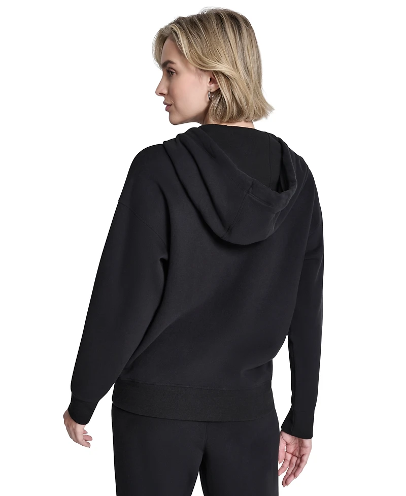 Dkny Sport Women's Metallic Bubble Logo Full-Zip Hoodie