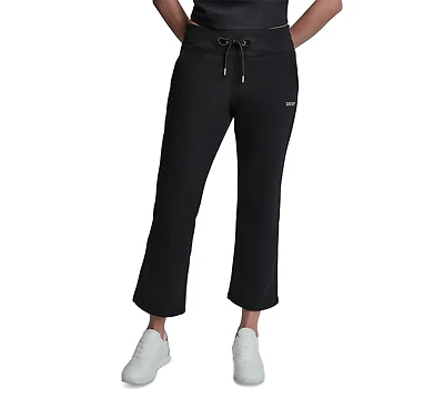 Dkny Sport Women's Metallic Bubble Mid-Rise Crop Flare Pants