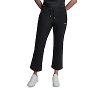 Dkny Sport Women's Metallic Bubble Mid-Rise Crop Flare Pants
