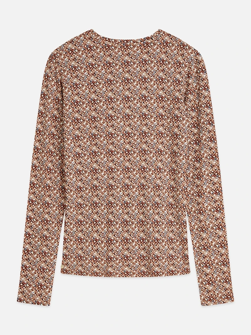 Scotch & Soda Women's and Tops Tees Printed Long Sleeve T-Shirt