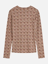 Scotch & Soda Women's and Tops Tees Printed Long Sleeve T-Shirt