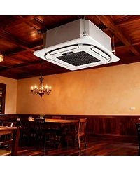 Xo 18000 Btu Ceiling Cassette Mini Split Ac and Heat Pump, 20.5 SEER2, 360degree(s) Airflow, WiFi, 230V, 25FT Kit