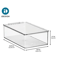 Stackable Shoe Box with Lid for Sneakers or Flats, Set of 4, Clear
