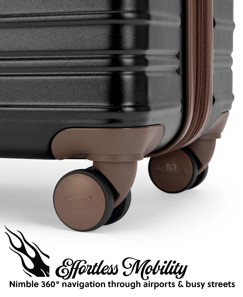 Von Dutch Retro Trek 3-Piece Expandable Hardside Spinner Luggage Set