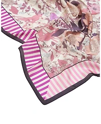 Fable England Women's Deco Blooms Candy Stripe Square Scarf