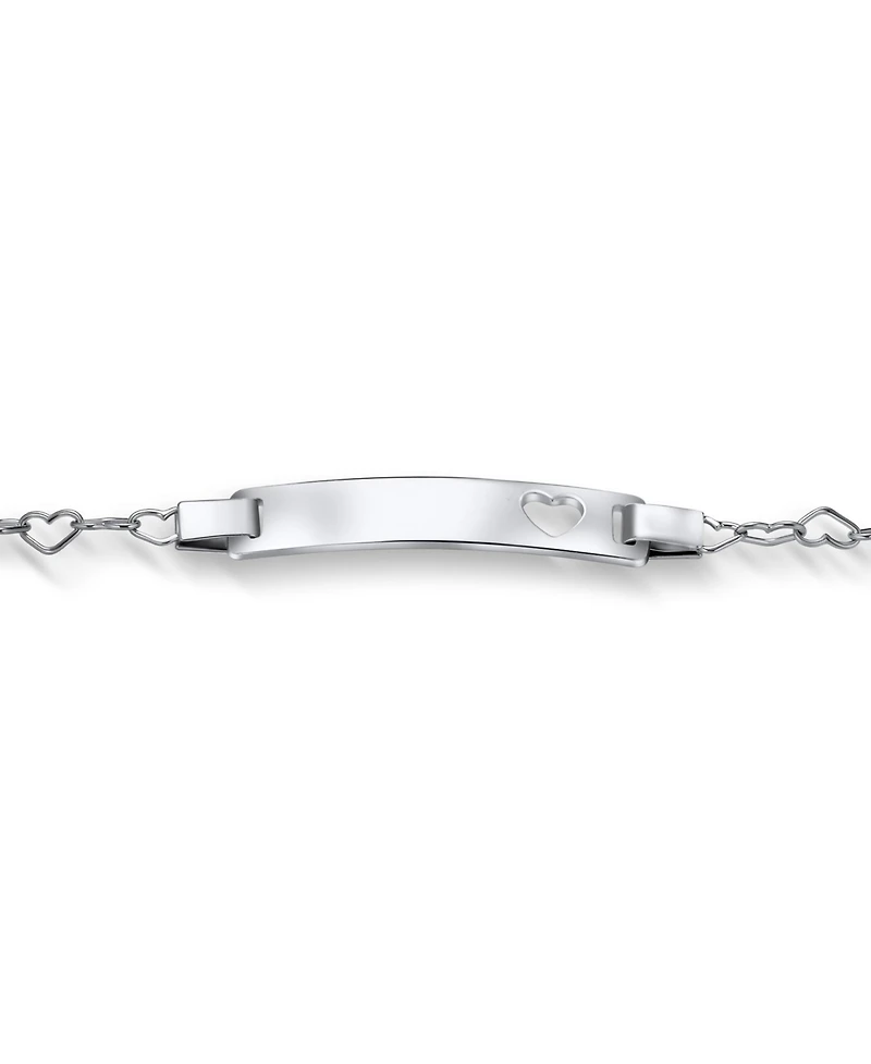 Bling Jewelry Delicate Petite Heart Blank Name Identification Id Bracelet . 6"