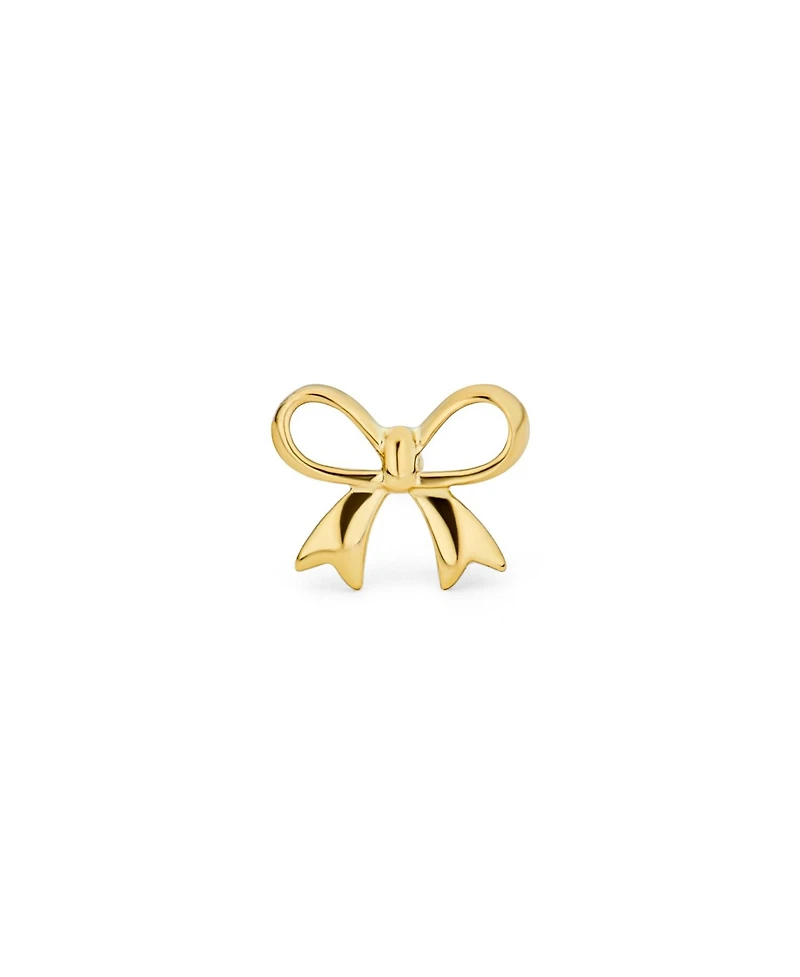 Bling Jewelry Dainty 14K Bow Cartilage Ear Stud Earring with Safety Clutch Screw Back