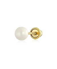 Bling Jewelry Minimalist Tiny Simple 4MM Freshwater Cultured Pearl 14K Stud Cartilage 1 Piece Earring Screw back