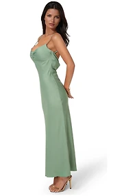 Bebe Women's Crepe Drape Back Maxi Dress